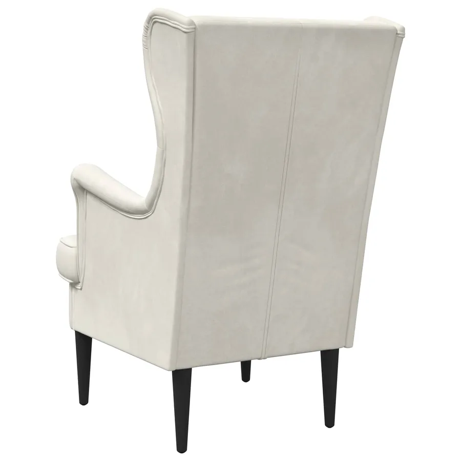 Fauteuil Crème Velours - 6