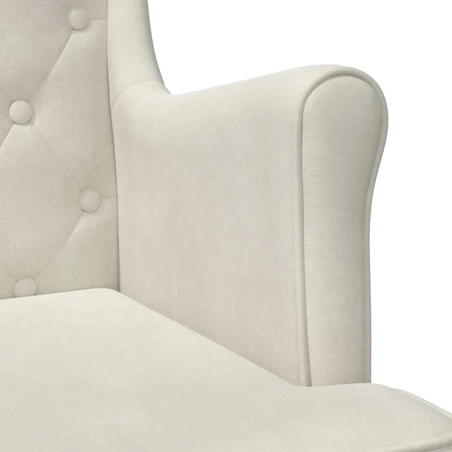 Fauteuil Crème Velours - 7