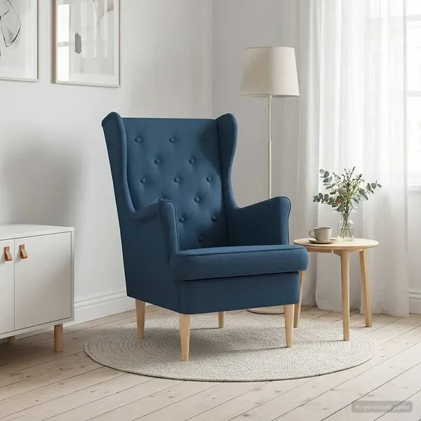 Fauteuil Bleu Tissu