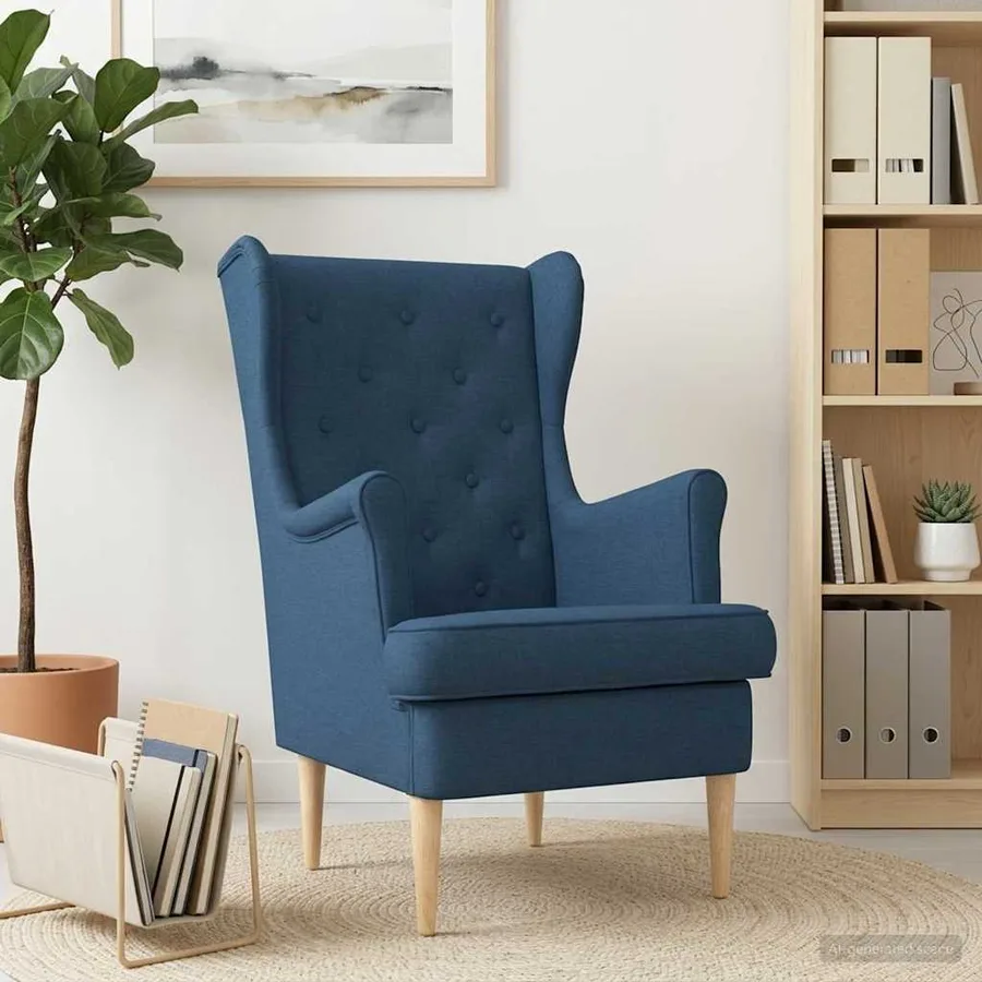 Fauteuil Bleu Tissu - 3