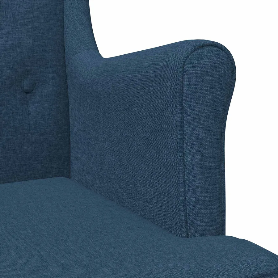 Fauteuil Bleu Tissu - 7