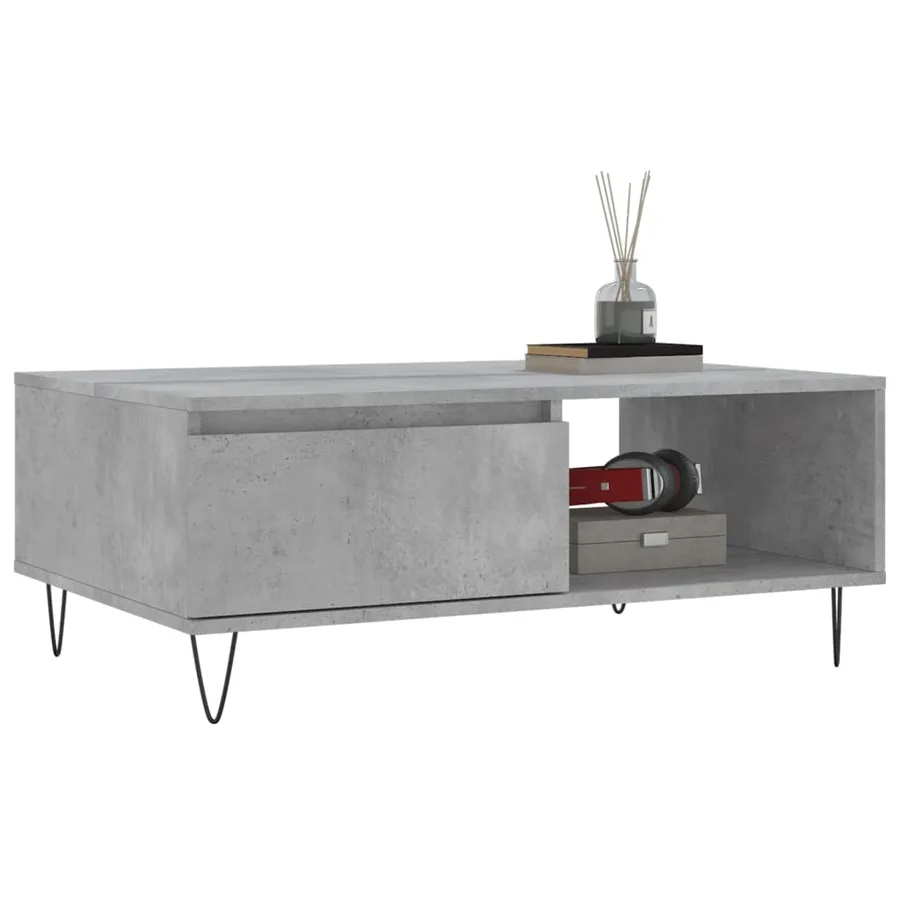 Table basse gris béton 90x60x35 cm bois d'ingénierie - 3