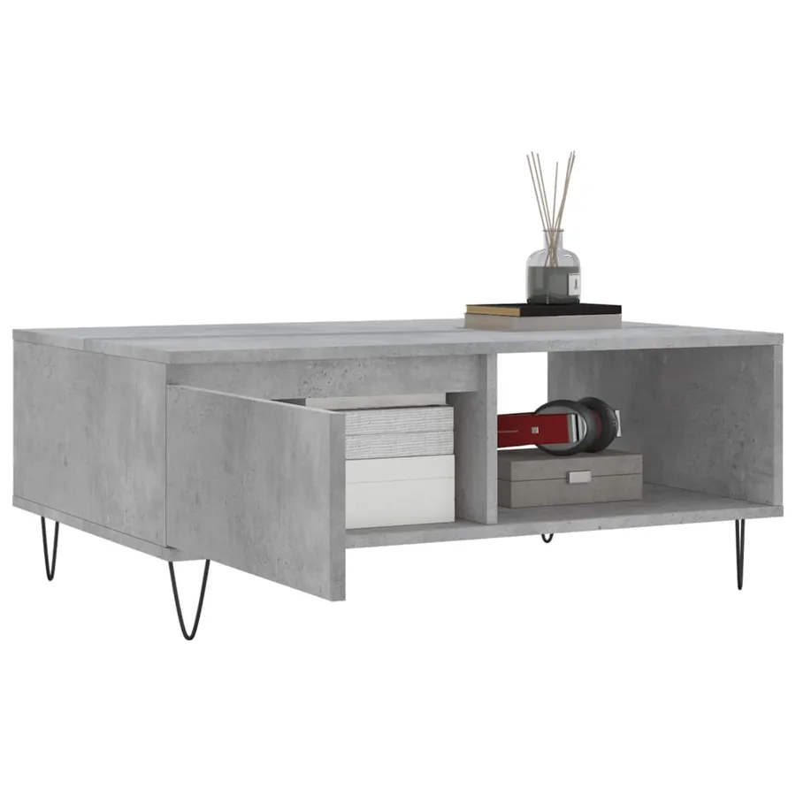 Table basse gris béton 90x60x35 cm bois d'ingénierie - 4