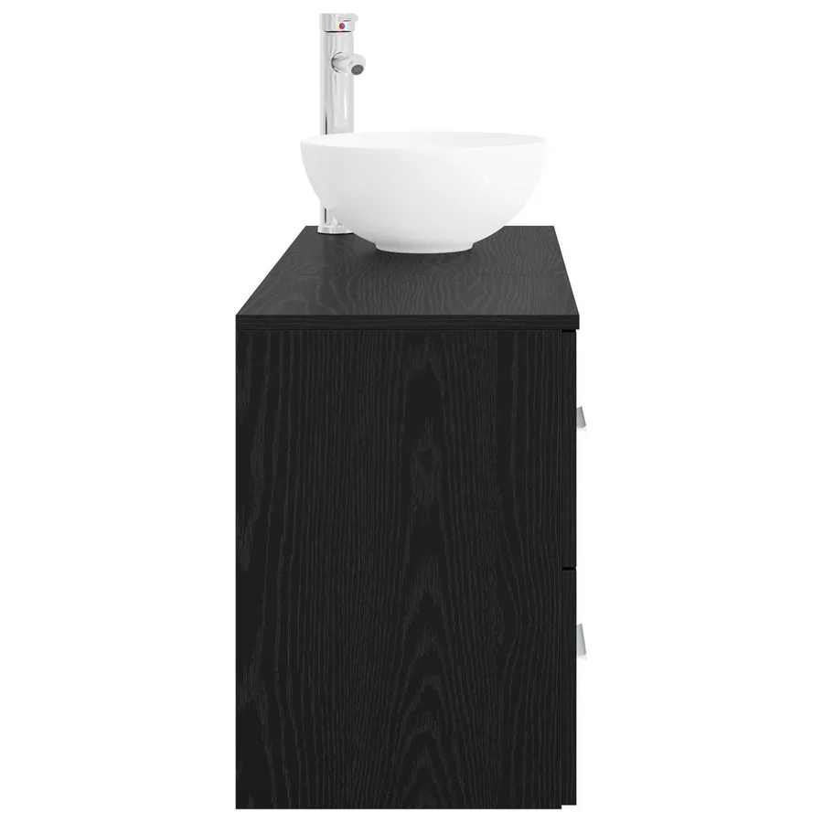 Ensemble de mobilier de salle de bain 2 pcs Chêne noir - 4
