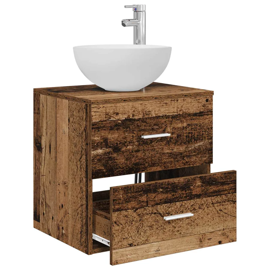 Vanité de lavabo mural Bois ancien 49,5 x 41 x 64,5 cm - 3