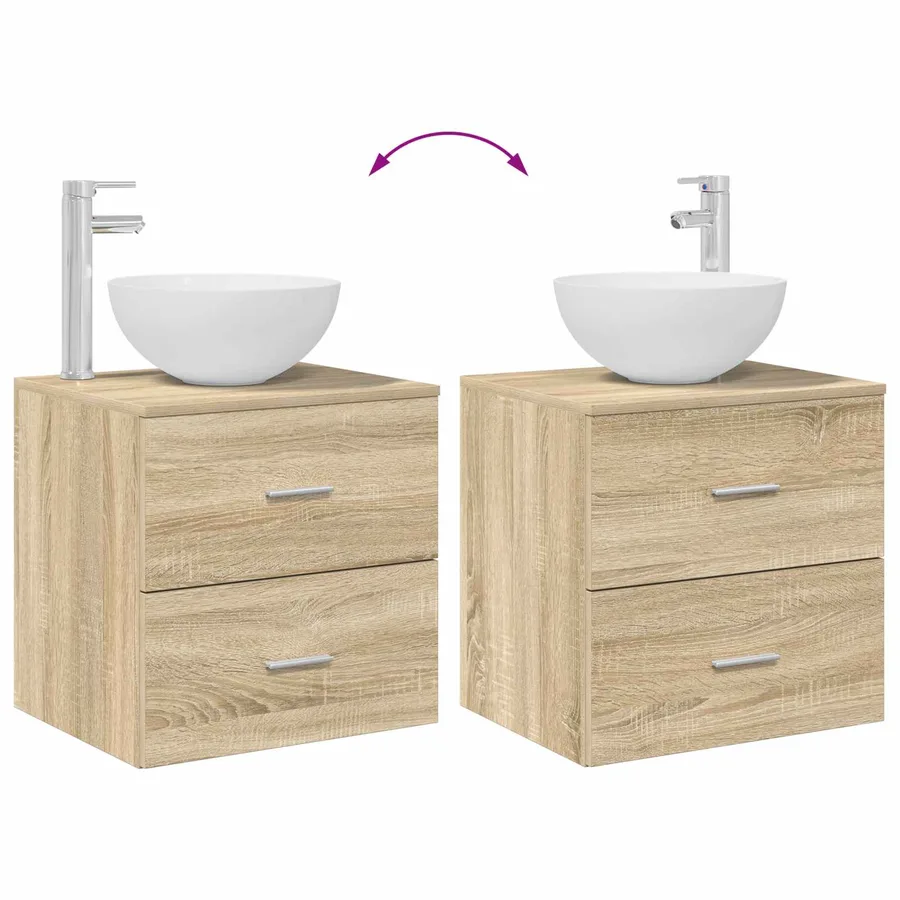Ensemble de mobilier de salle de bain 4 pcs Chêne Sonoma - 13