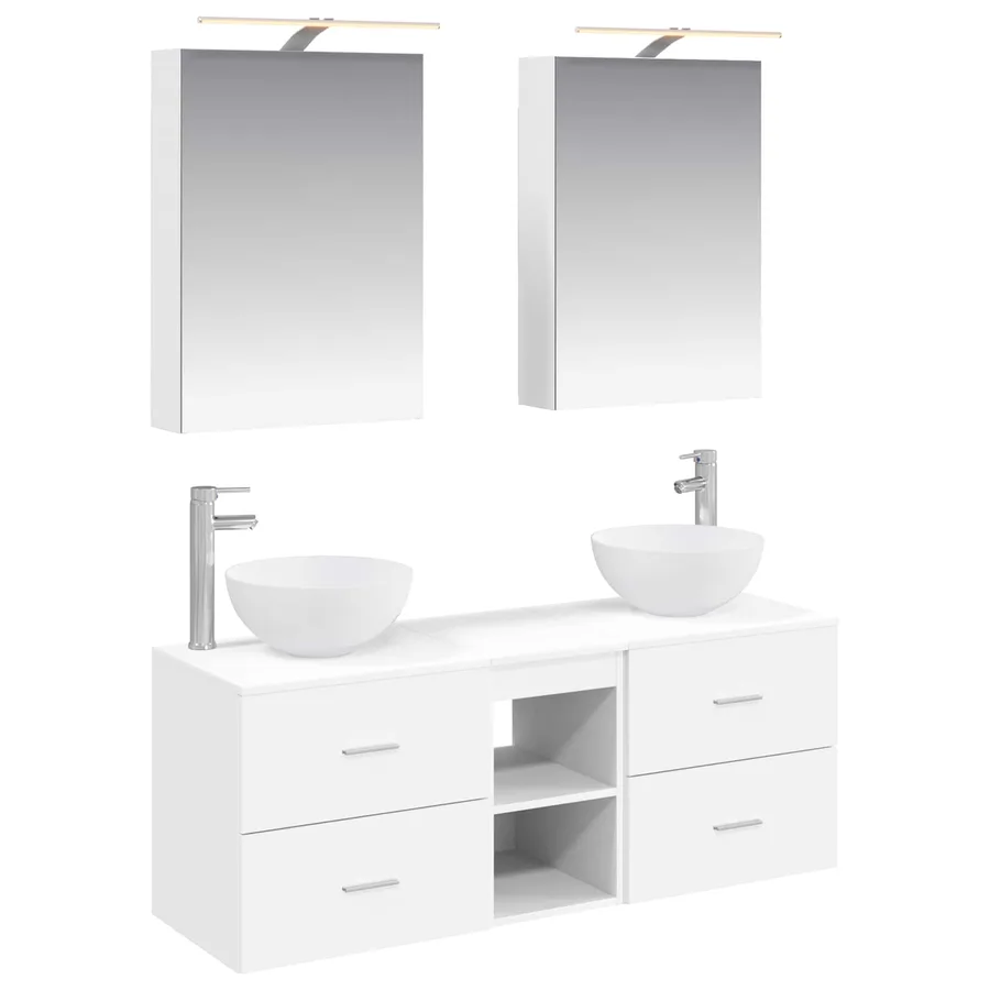 Ensemble de mobilier de salle de bain 5 pcs Blanc - 2