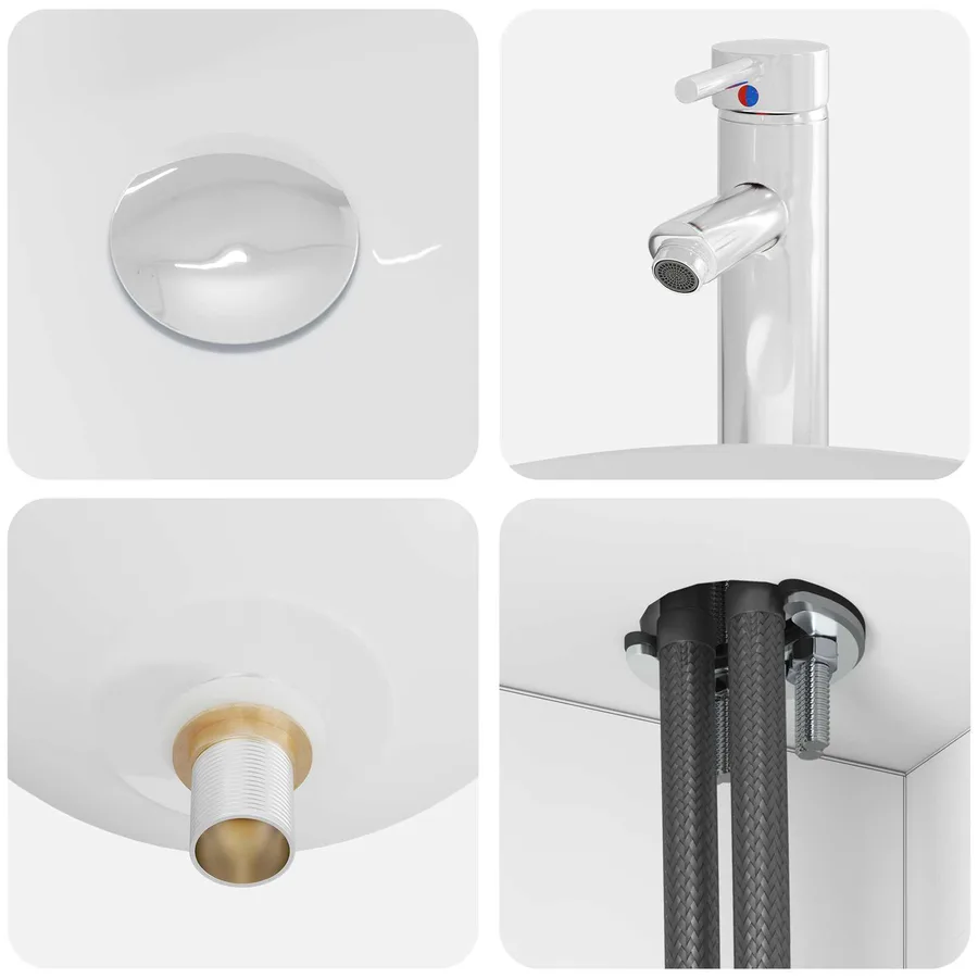 Ensemble de mobilier de salle de bain 5 pcs Blanc - 8