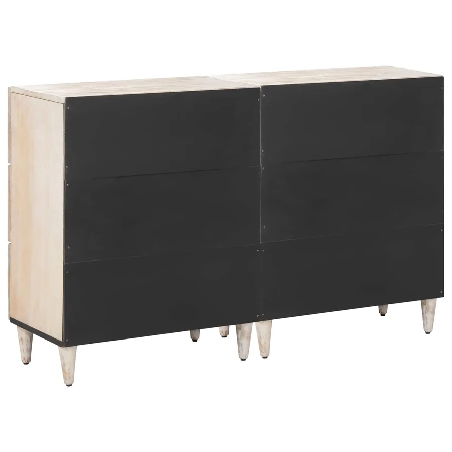 Buffet 2 pcs Blanc 60 x 33,5 x 75 cm Bois de mangue massif - 6