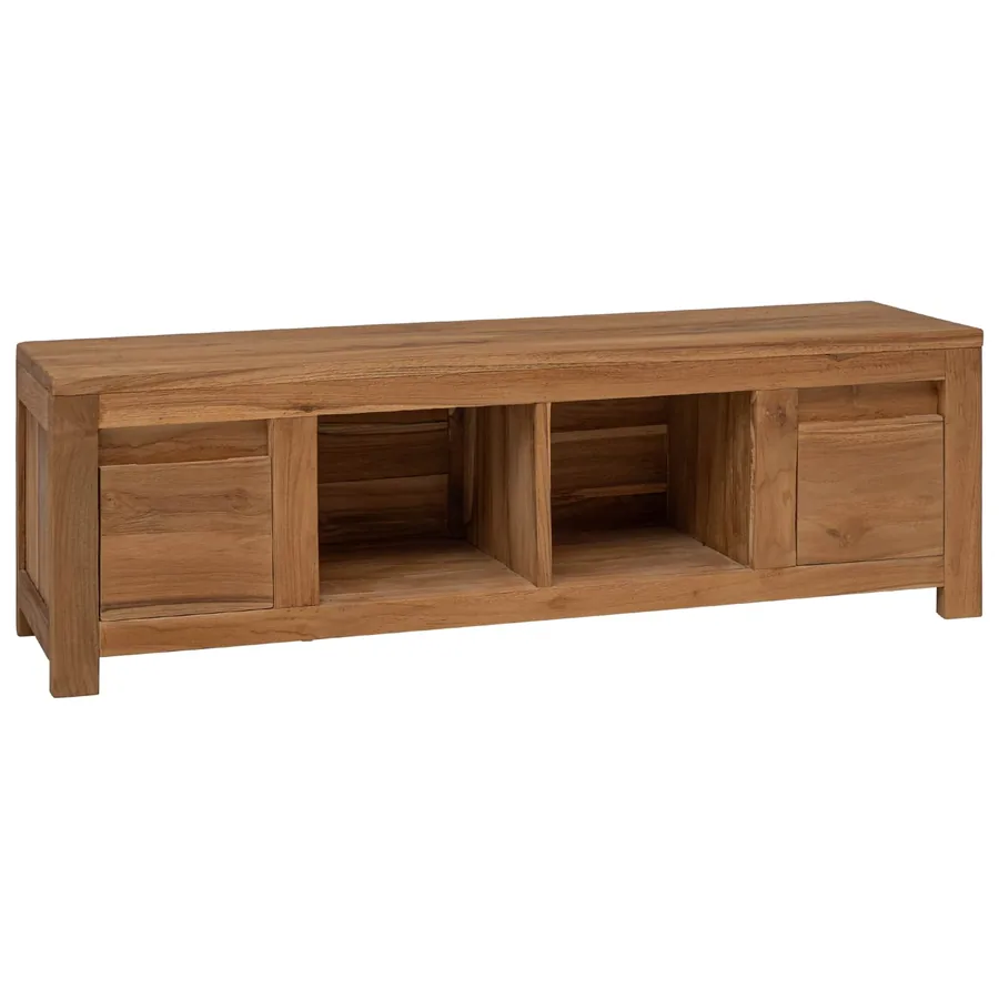 Meuble TV 110 x 30 x 35 cm Naturel Bois de teck massif