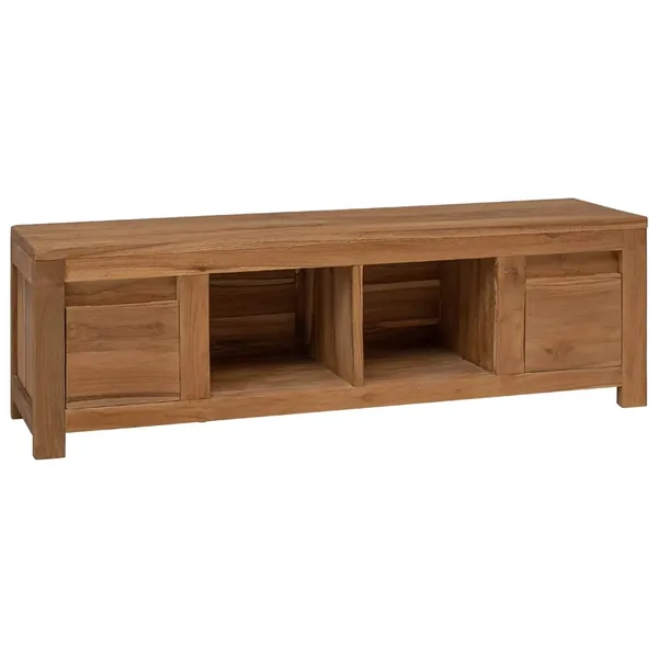 Meuble TV 110 x 30 x 35 cm Naturel Bois de teck massif