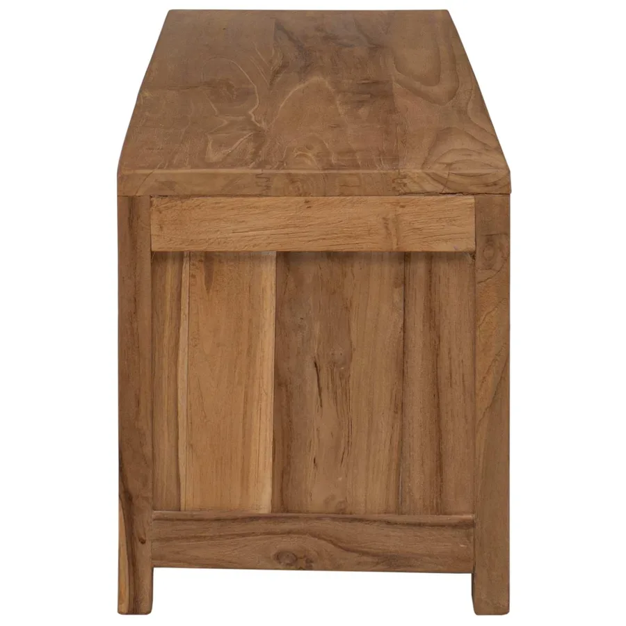 Meuble TV 110 x 30 x 35 cm Naturel Bois de teck massif - 4