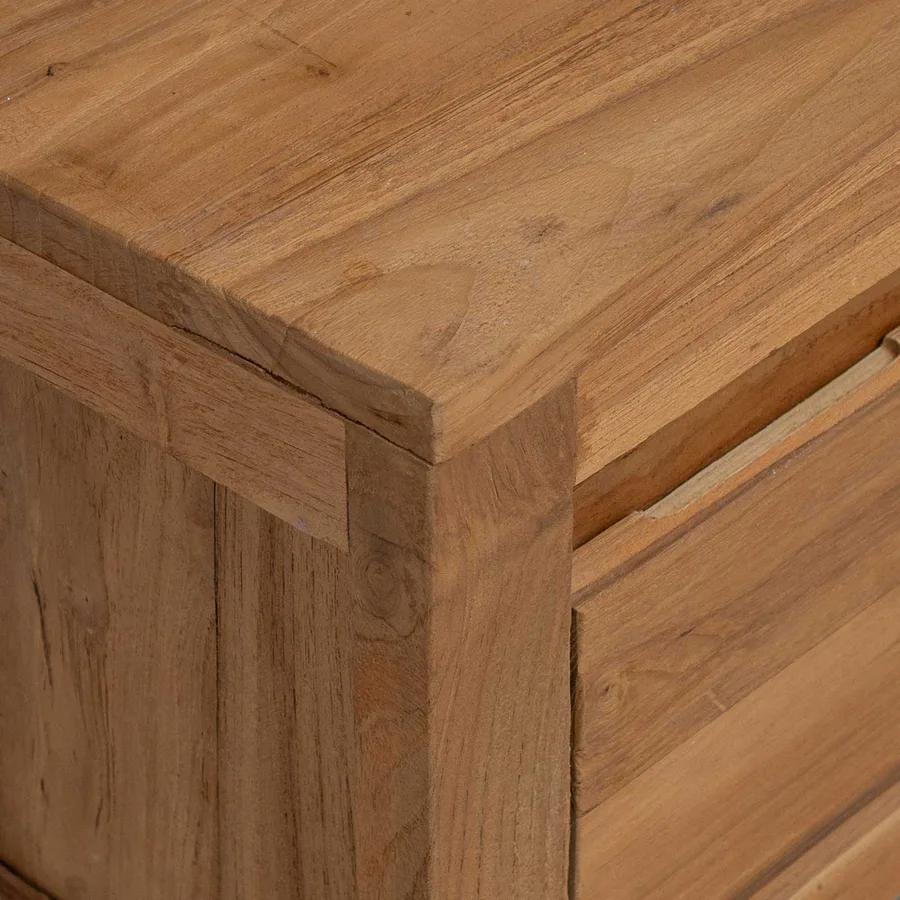 Meuble TV 110 x 30 x 35 cm Naturel Bois de teck massif - 6