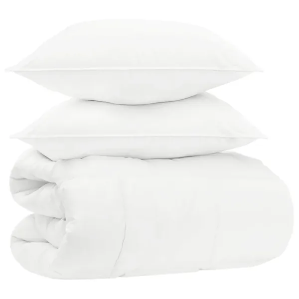 Ensemble de couette Blanc 135 x 220 cm Coton, Bambou, Polyester