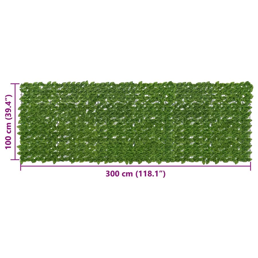 Écran de balcon avec feuilles Vert et jaune 300 x 100 cm - 5