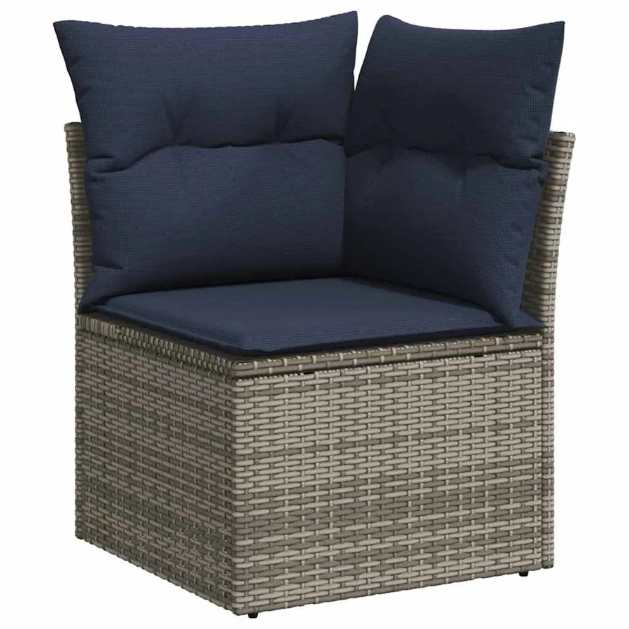 Ensemble de Canapés avec coussin 10 pcs Gris polyrotin - 6