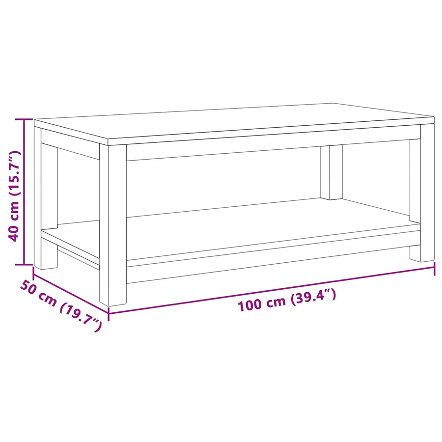 Table basse Naturel 100 x 50 x 40 cm Bois de teck massif - 6