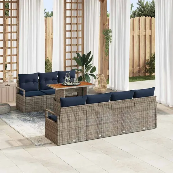 Ensemble de canapé de jardin 8 pc 7-Nombre de places