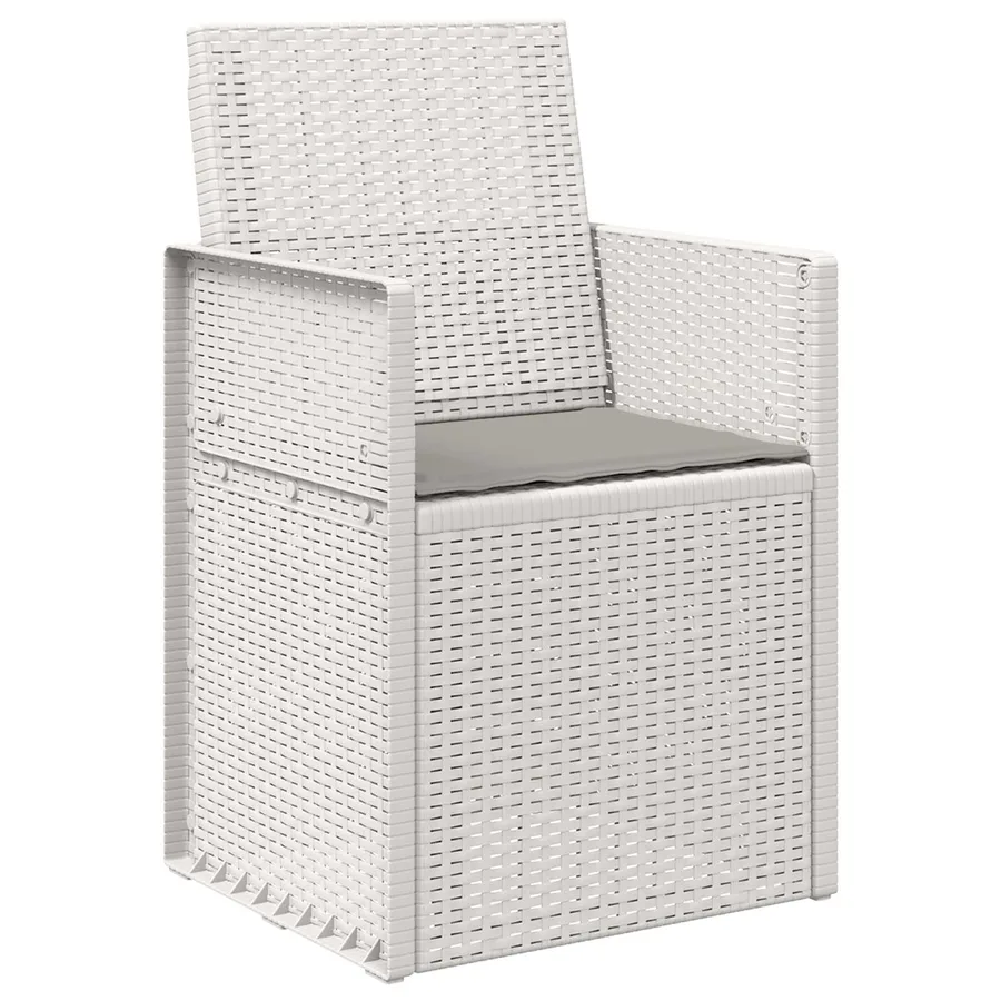 Chaises de jardin salle à manger 2 pcs Blanc et gris clair PP - 4