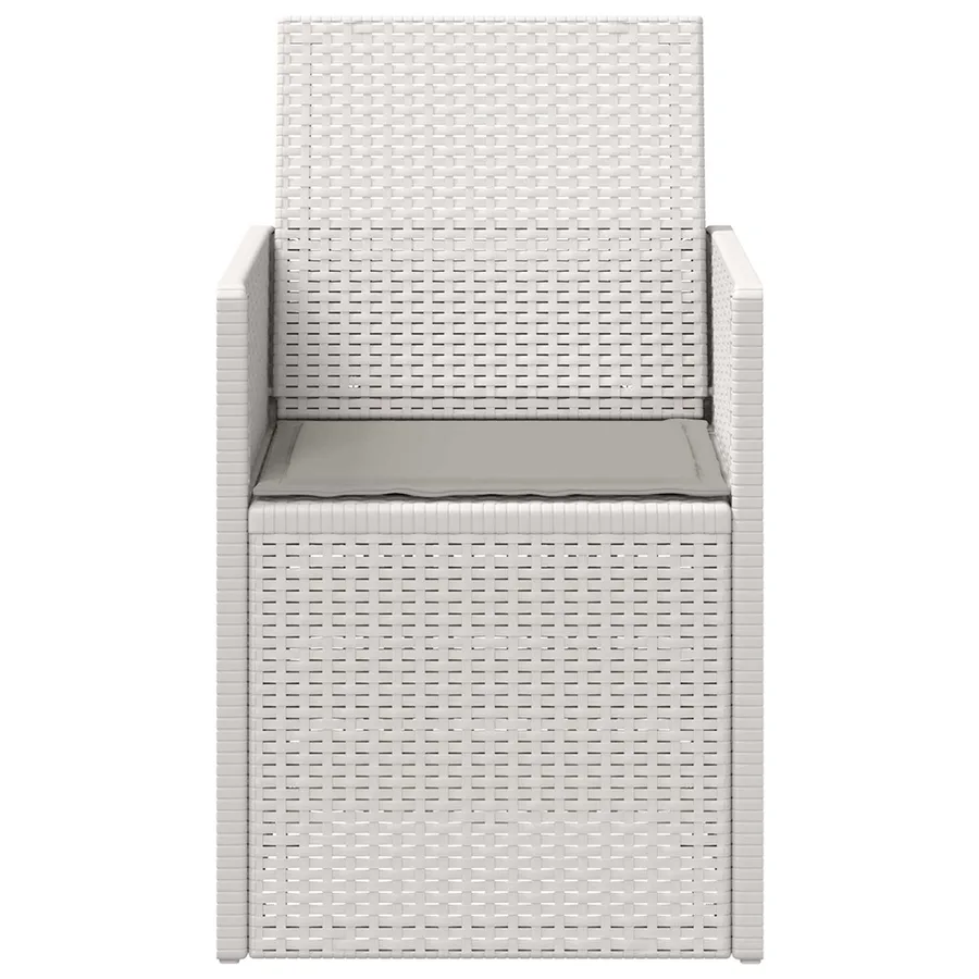 Chaises de jardin salle à manger 2 pcs Blanc et gris clair PP - 5