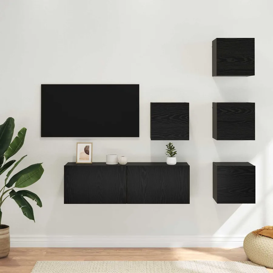 Ensemble meuble TV 5 pcs 100 x 30 x 30 cm Chêne noir