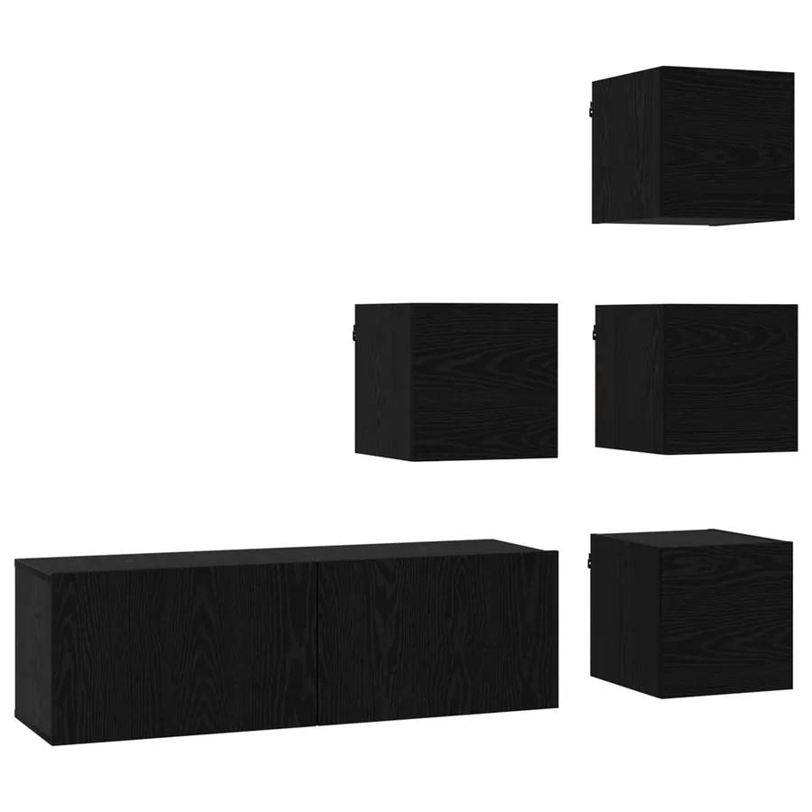 Ensemble meuble TV 5 pcs 100 x 30 x 30 cm Chêne noir - 2