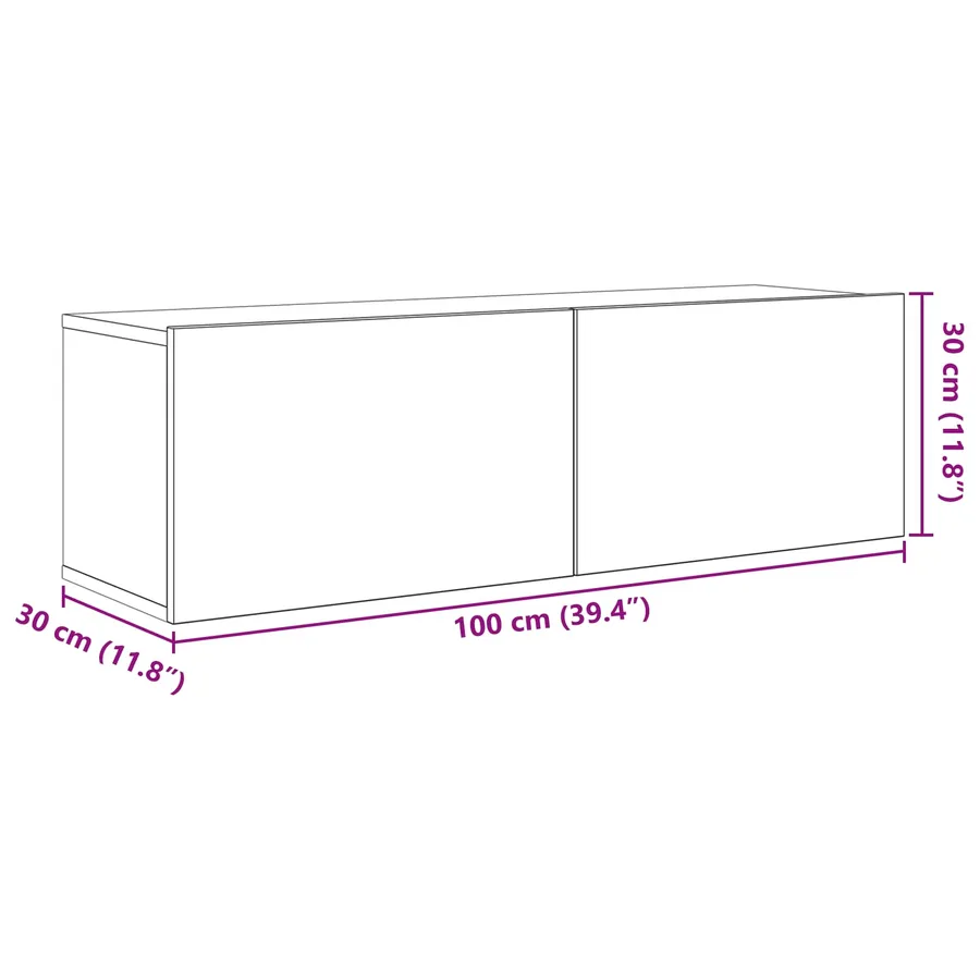 Ensemble meuble TV 5 pcs 100 x 30 x 30 cm Chêne noir - 8