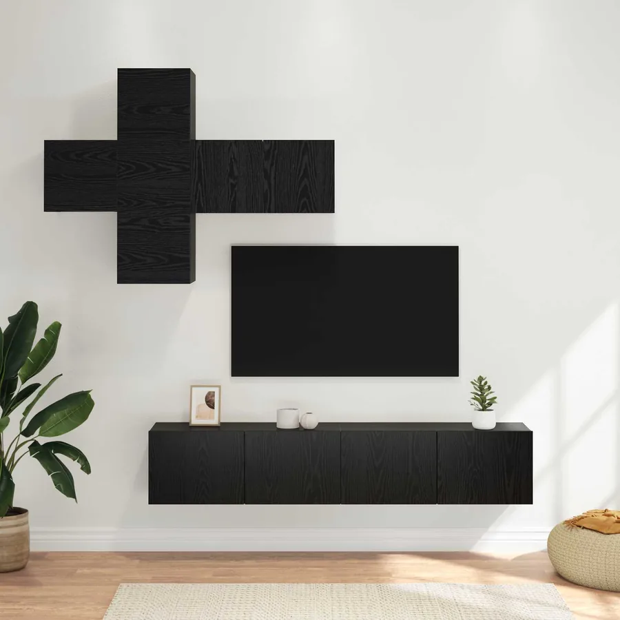 Ensemble meuble TV Montage mural 3 pcs Bois d'ingénierie