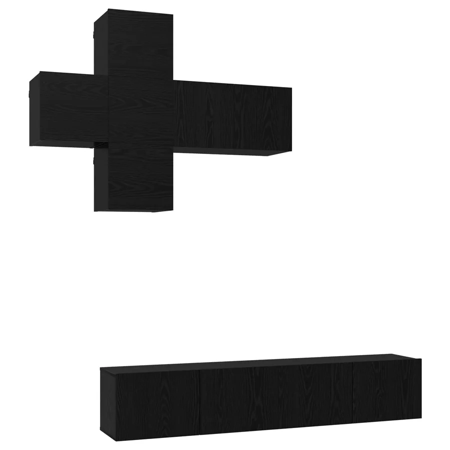 Ensemble meuble TV Montage mural 3 pcs Bois d'ingénierie - 2