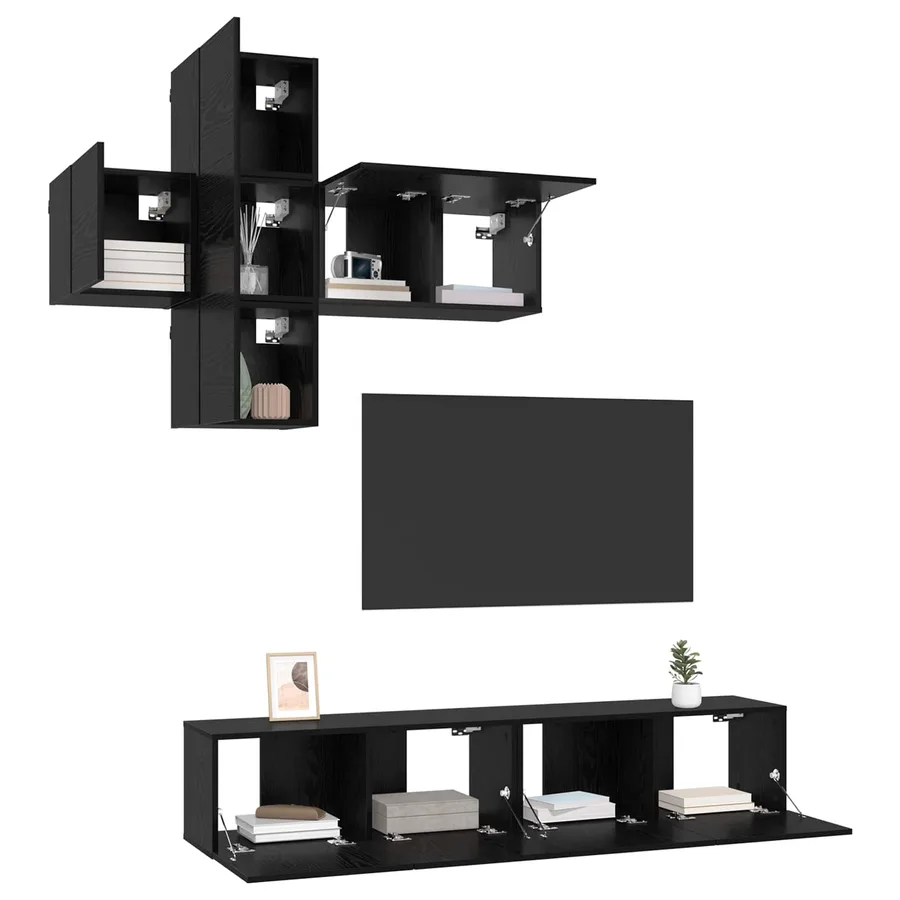 Ensemble meuble TV Montage mural 3 pcs Bois d'ingénierie - 3