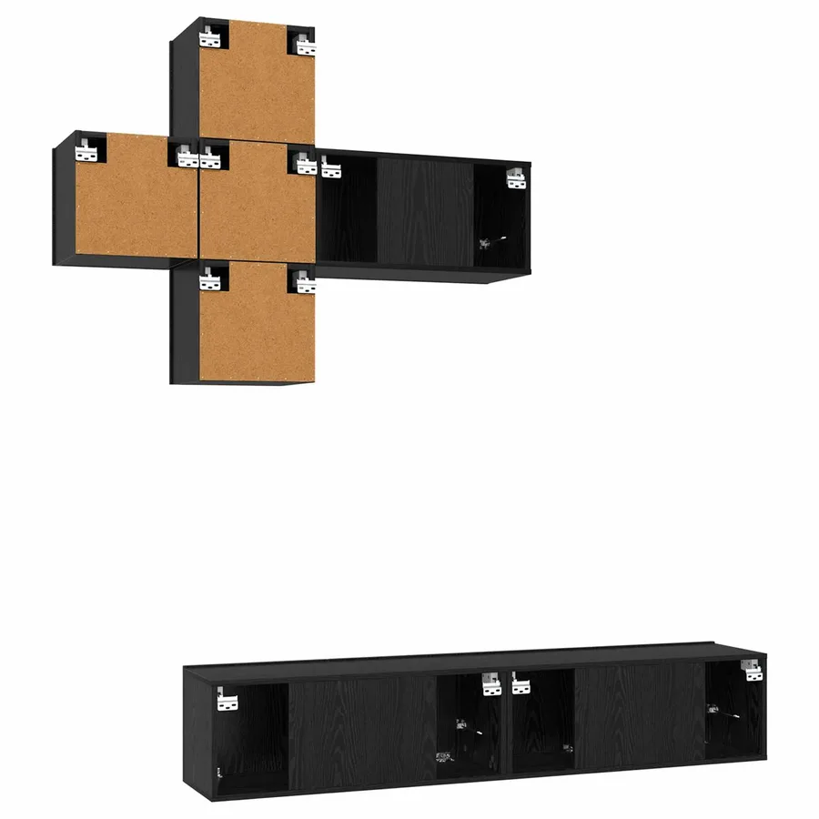 Ensemble meuble TV Montage mural 3 pcs Bois d'ingénierie - 7