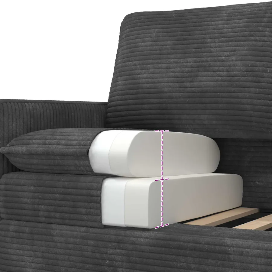 Ensemble de Canapés 2 pcs Gris foncé Polyester - 6
