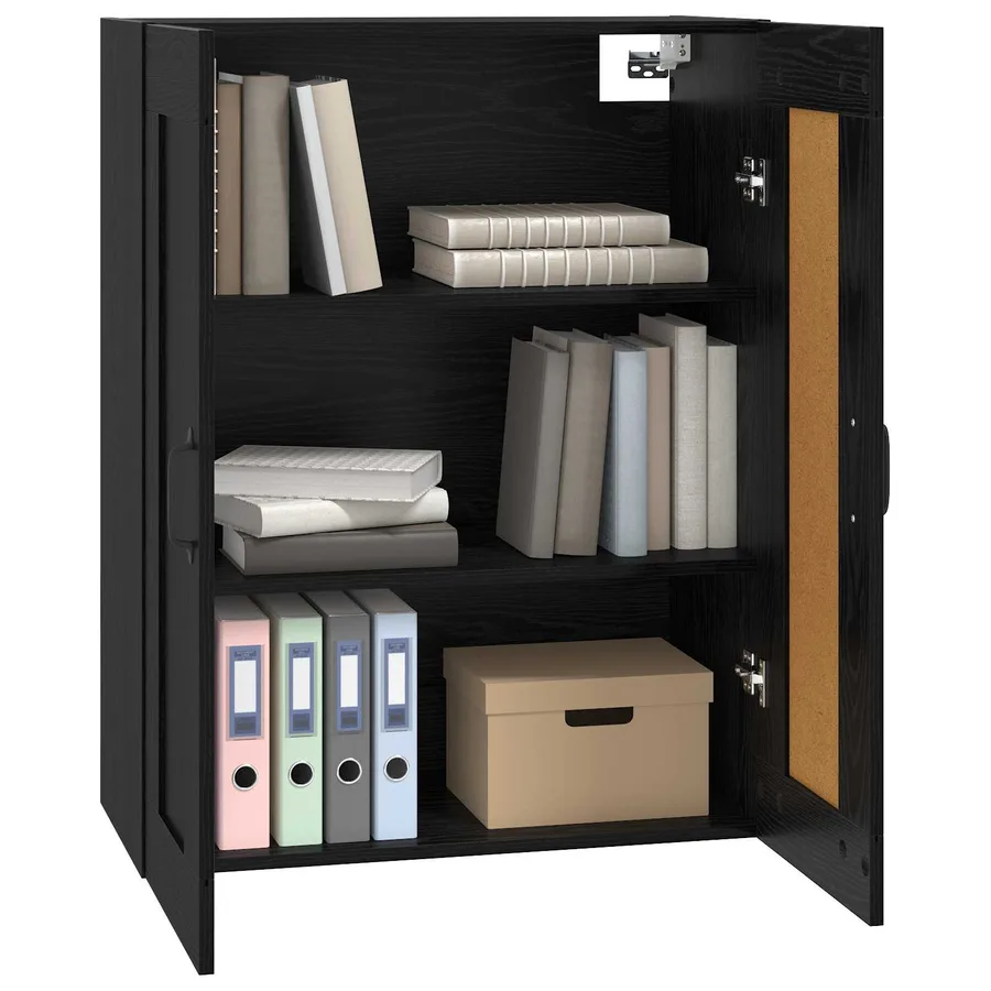 Meuble mural Chêne noir 69,5 x 34 x 90 cm Bois d'ingénierie - 2