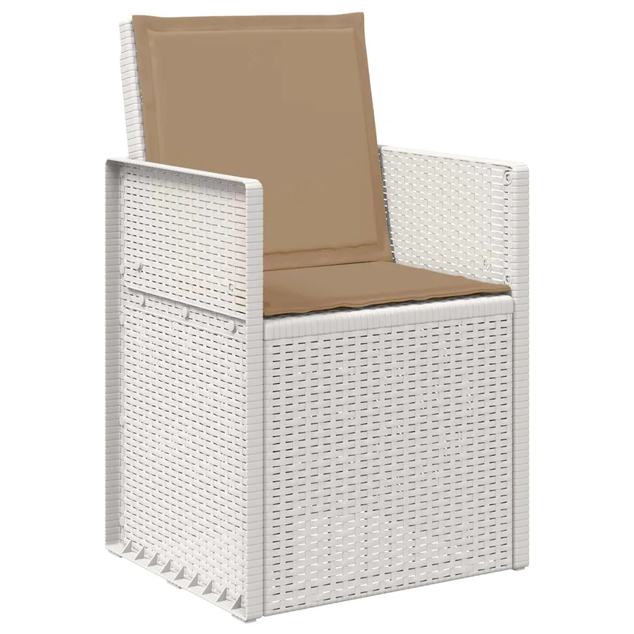 Ensemble de salle à manger pour jardin 7 pcs Blanc et taupe PP - 6