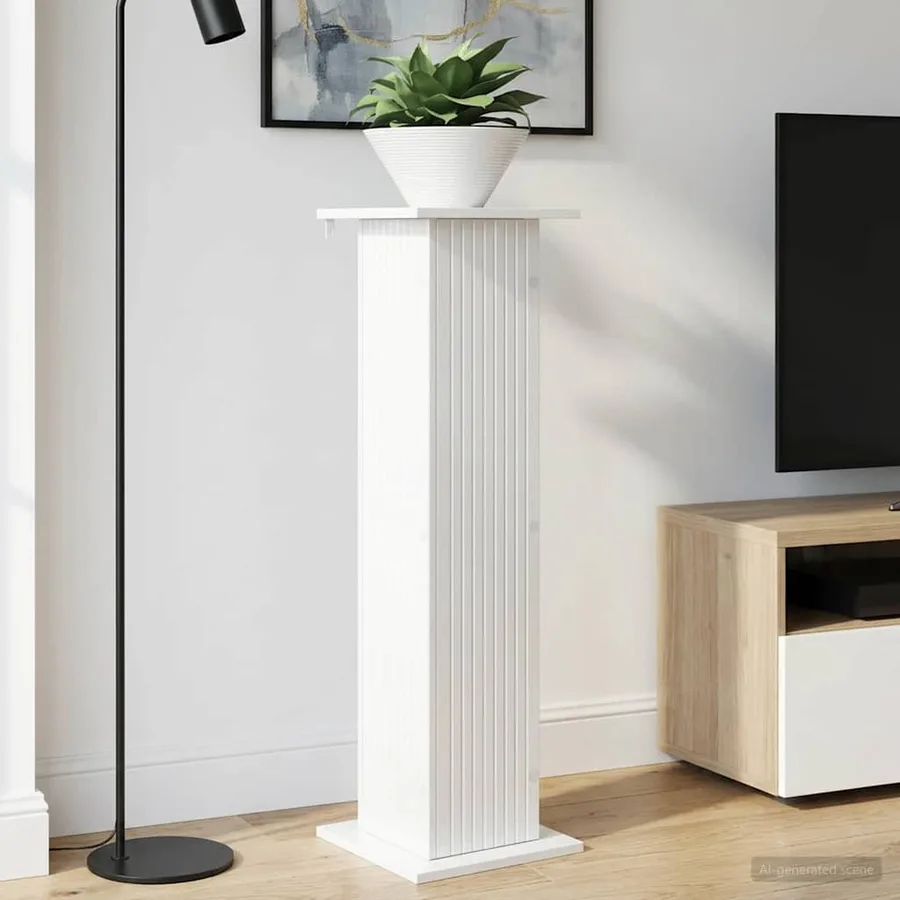 Support de Plante Blanc brillant 30,5 x 30 x 100,5 cm - 4