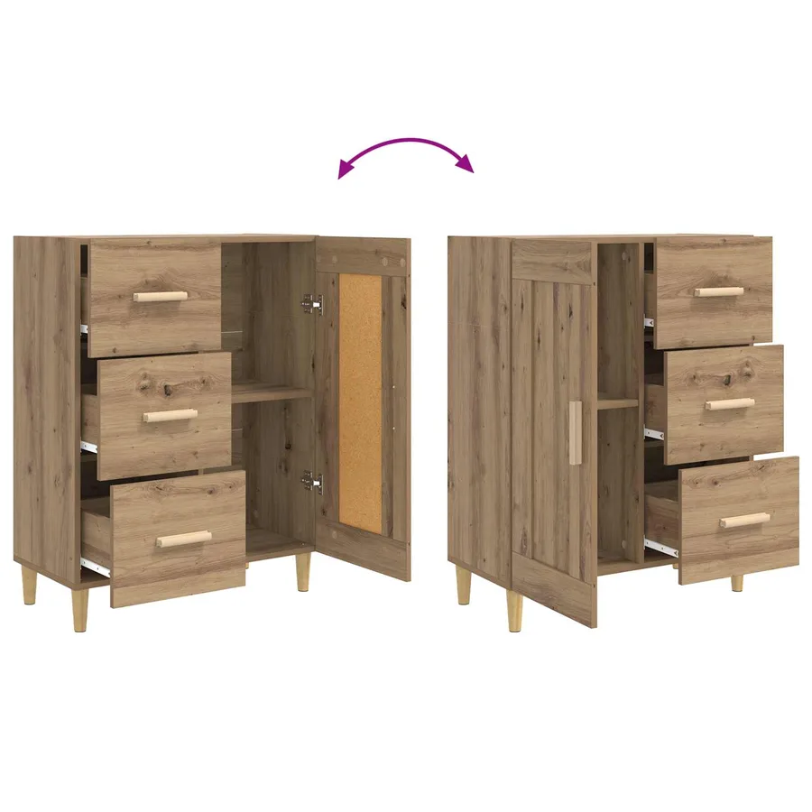Buffet Chêne artisanal 69,5 x 34 x 90 cm Bois d'ingénierie - 11