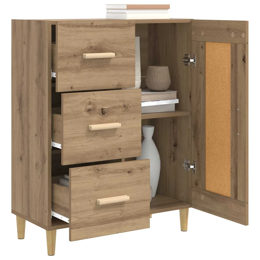 Buffet Chêne artisanal 69,5 x 34 x 90 cm Bois d'ingénierie - 5