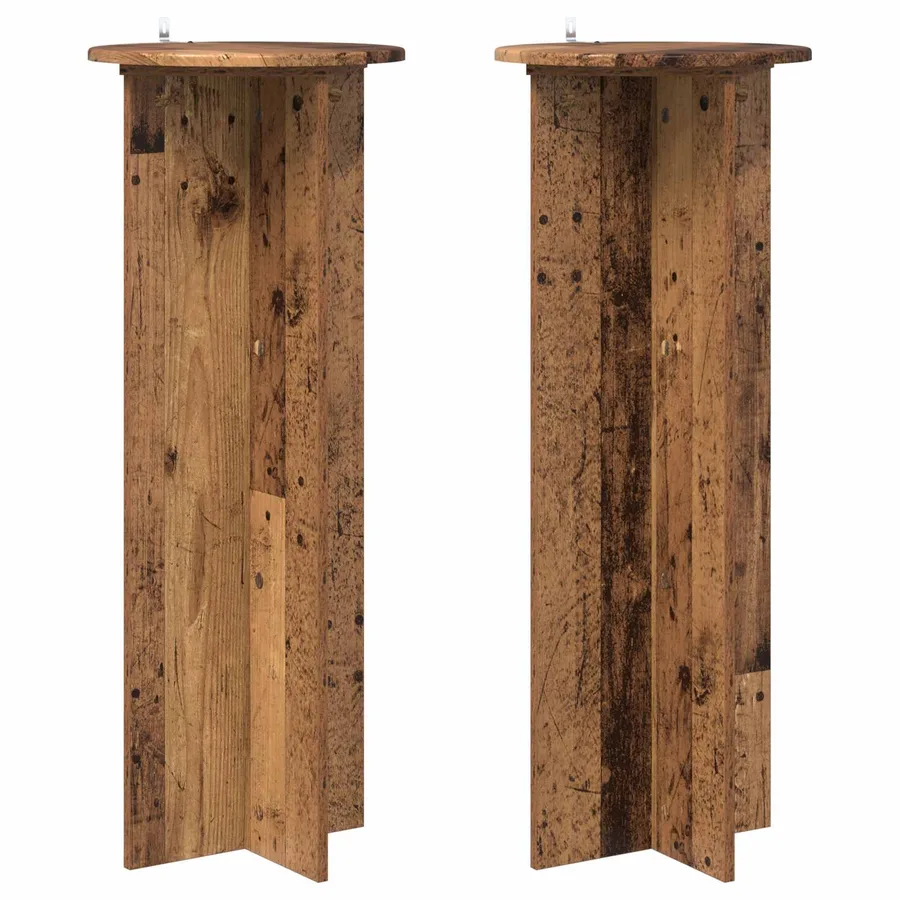 Support de Plante 2 pcs Bois ancien Ø40 x 100 cm - 2