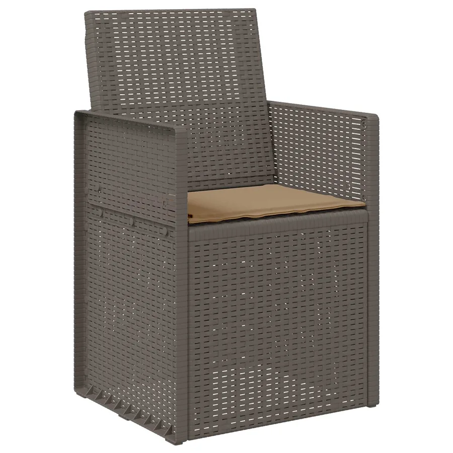 Chaises de jardin salle à manger 2 pcs Gris clair et Taupe PP - 4