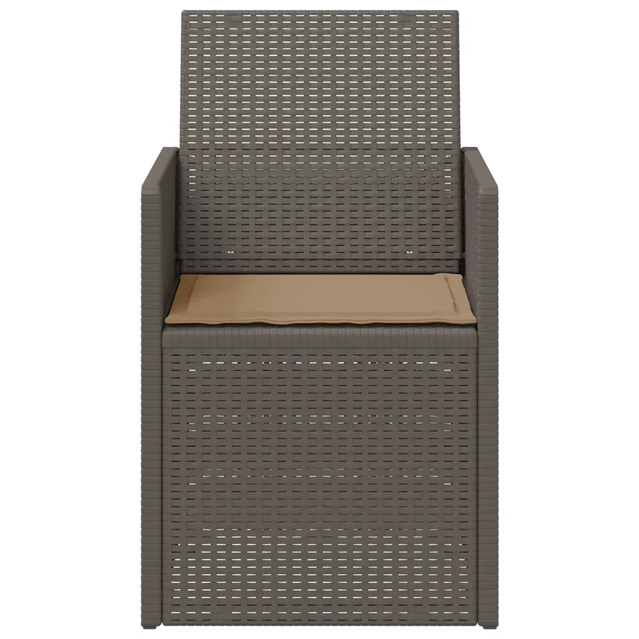 Chaises de jardin salle à manger 2 pcs Gris clair et Taupe PP - 5