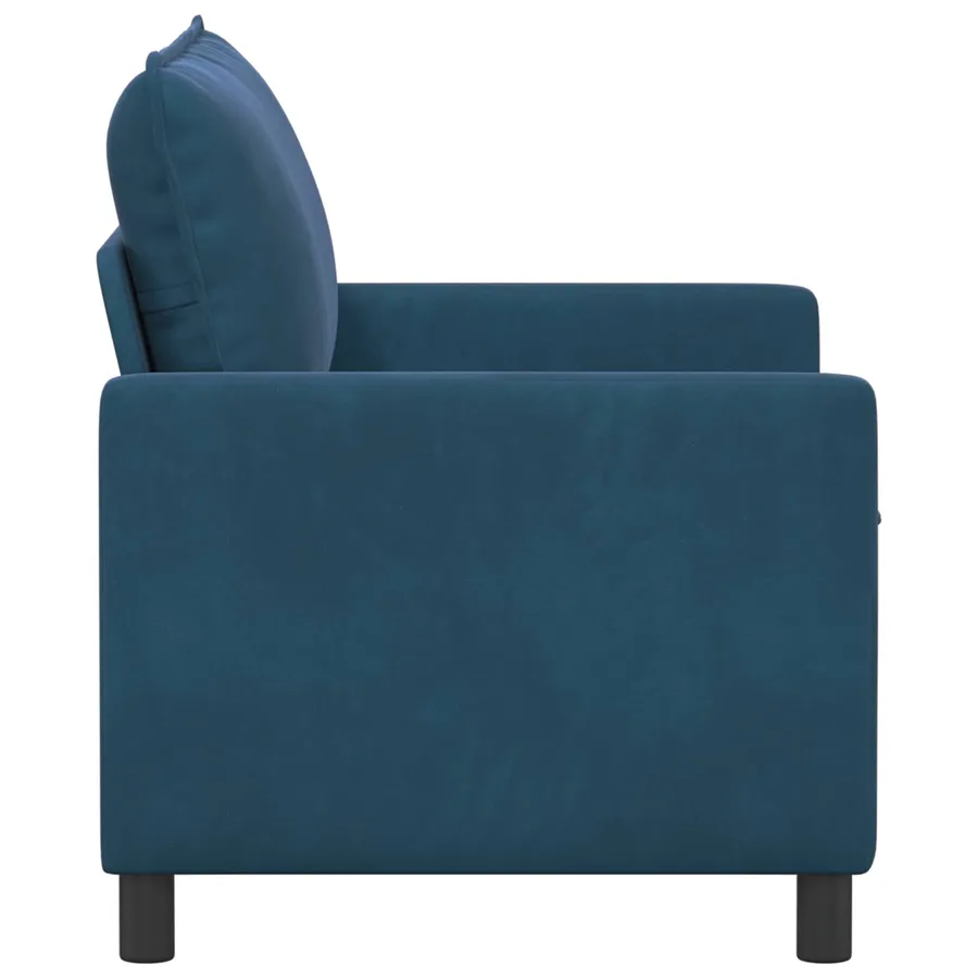 Canapé Bleu 126 x 81 x 87,5 cm Velours - 4