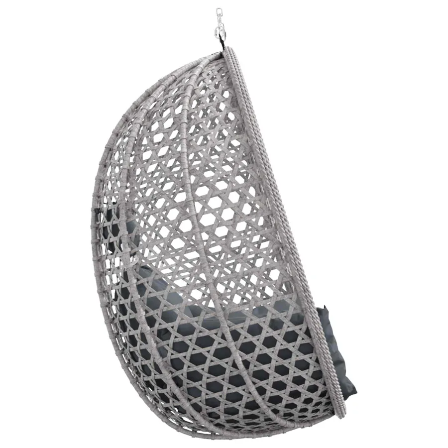 Fauteuil œuf suspendu sans support Anthracite et gris polyrotin - 6