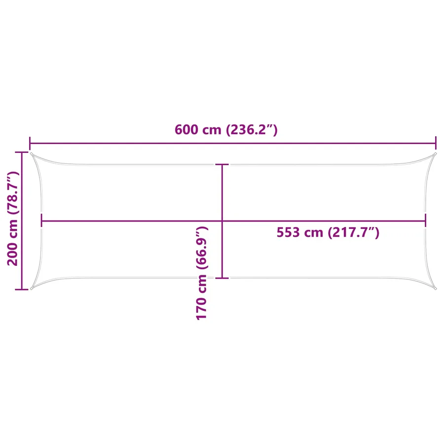 Voile d'ombre Blanc 6 x 2 m 100 % polyester Oxford - 8