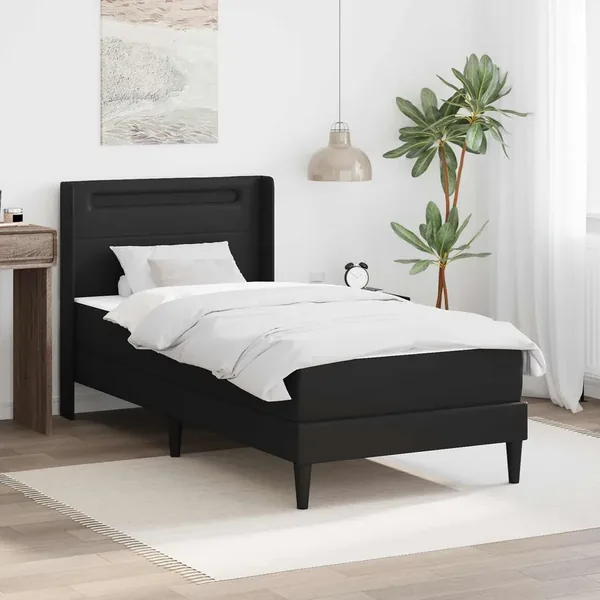 Cadre de lit avec matelas Noir 80 x 200 cm Simili cuir
