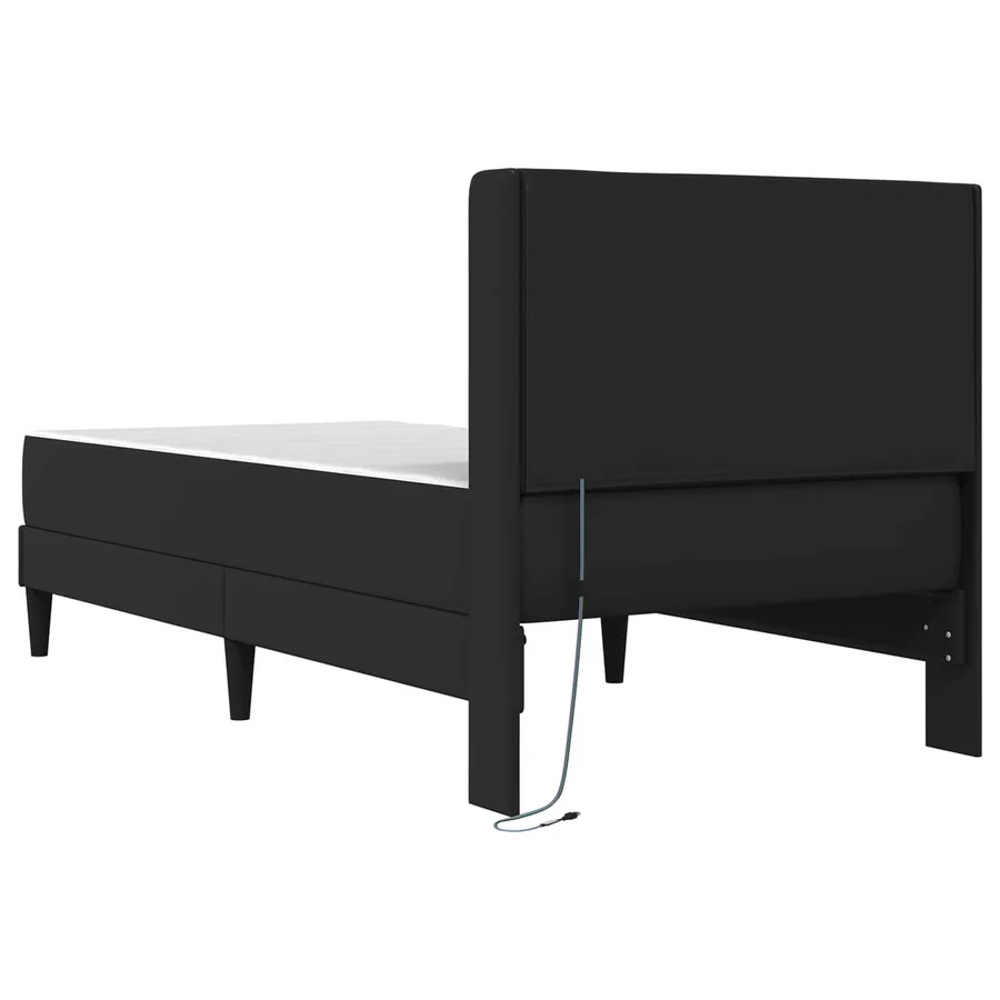 Cadre de lit avec matelas Noir 80 x 200 cm Simili cuir - 8