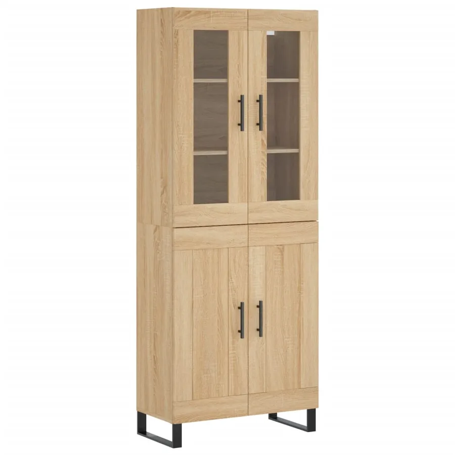 Buffet haut Chêne sonoma 69,5x34x180 cm Bois d'ingénierie - 2
