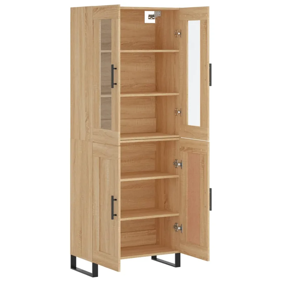 Buffet haut Chêne sonoma 69,5x34x180 cm Bois d'ingénierie - 4