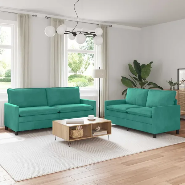 Ensemble de Canapés 2 pcs Turquoise Velours