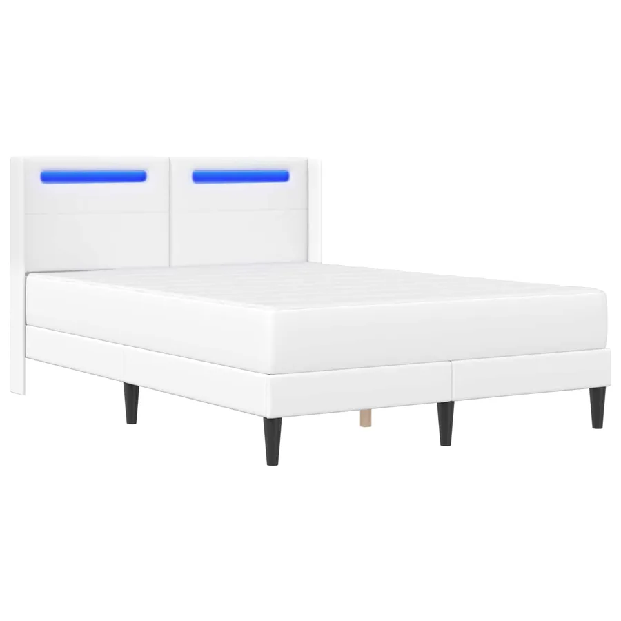 Cadre de lit avec matelas Blanc 120 x 200 cm Simili cuir - 5