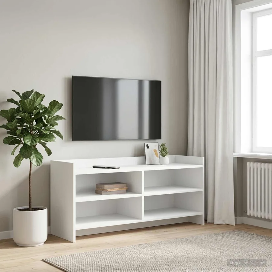 Meuble TV 100 x 33 x 47 cm Blanc Bois d'ingénierie